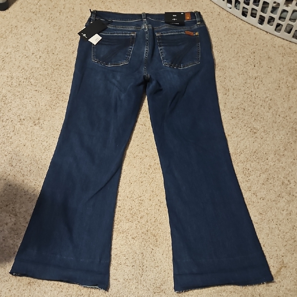 NWT 7 For All Mankind Dark Blue Flare Jeans